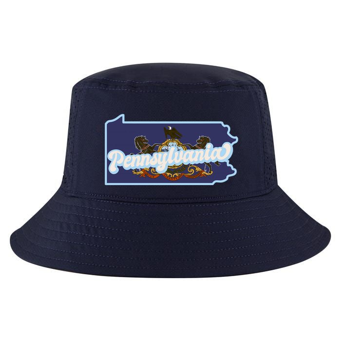 Pennsylvania Vintage State Flag Logo Cool Comfort Performance Bucket Hat