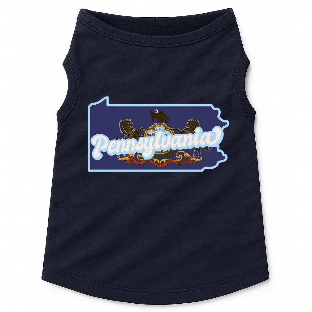 Pennsylvania Vintage State Flag Logo Doggie Tank