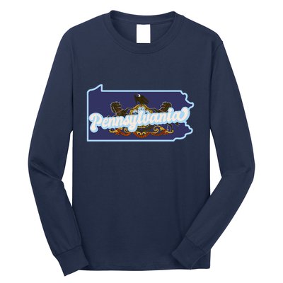 Pennsylvania Vintage State Flag Logo Long Sleeve Shirt