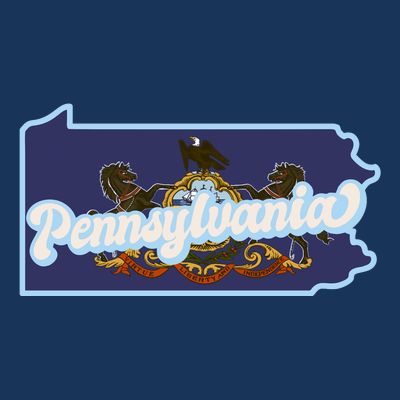Pennsylvania Vintage State Flag Logo T-Shirt