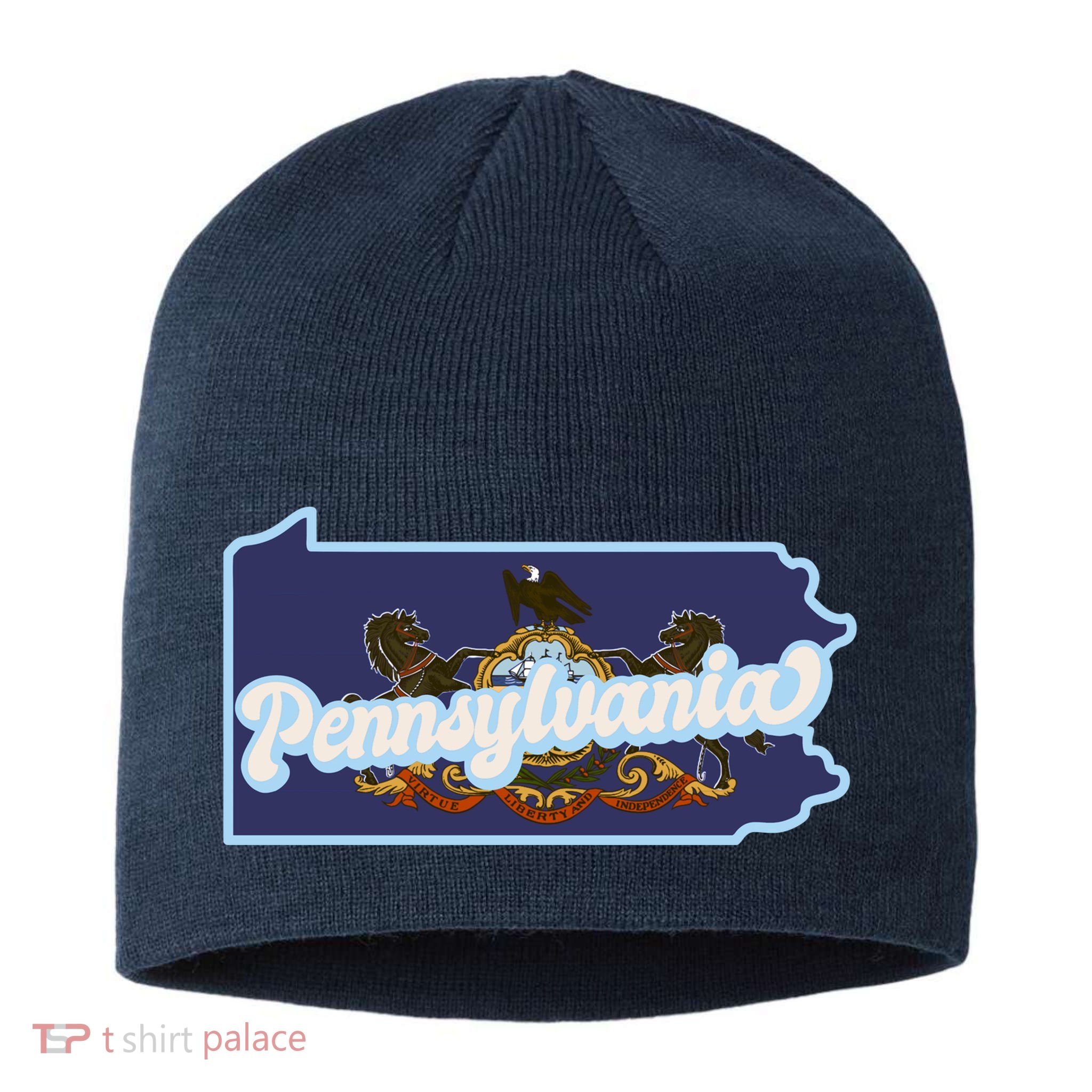 Pennsylvania Vintage State Flag Logo Sustainable Beanie