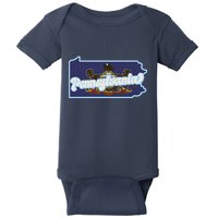 Pennsylvania Vintage State Flag Logo Baby Bodysuit