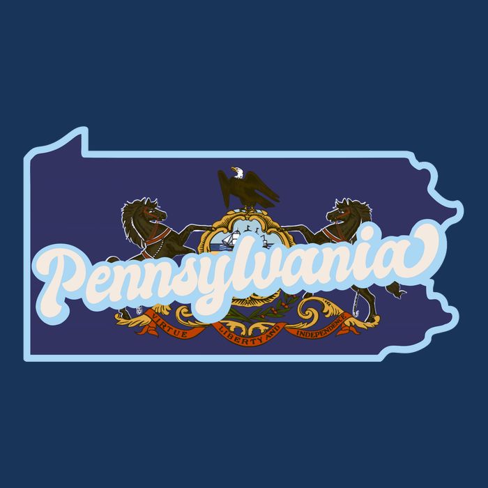 Pennsylvania Vintage State Flag Logo Baby Bodysuit