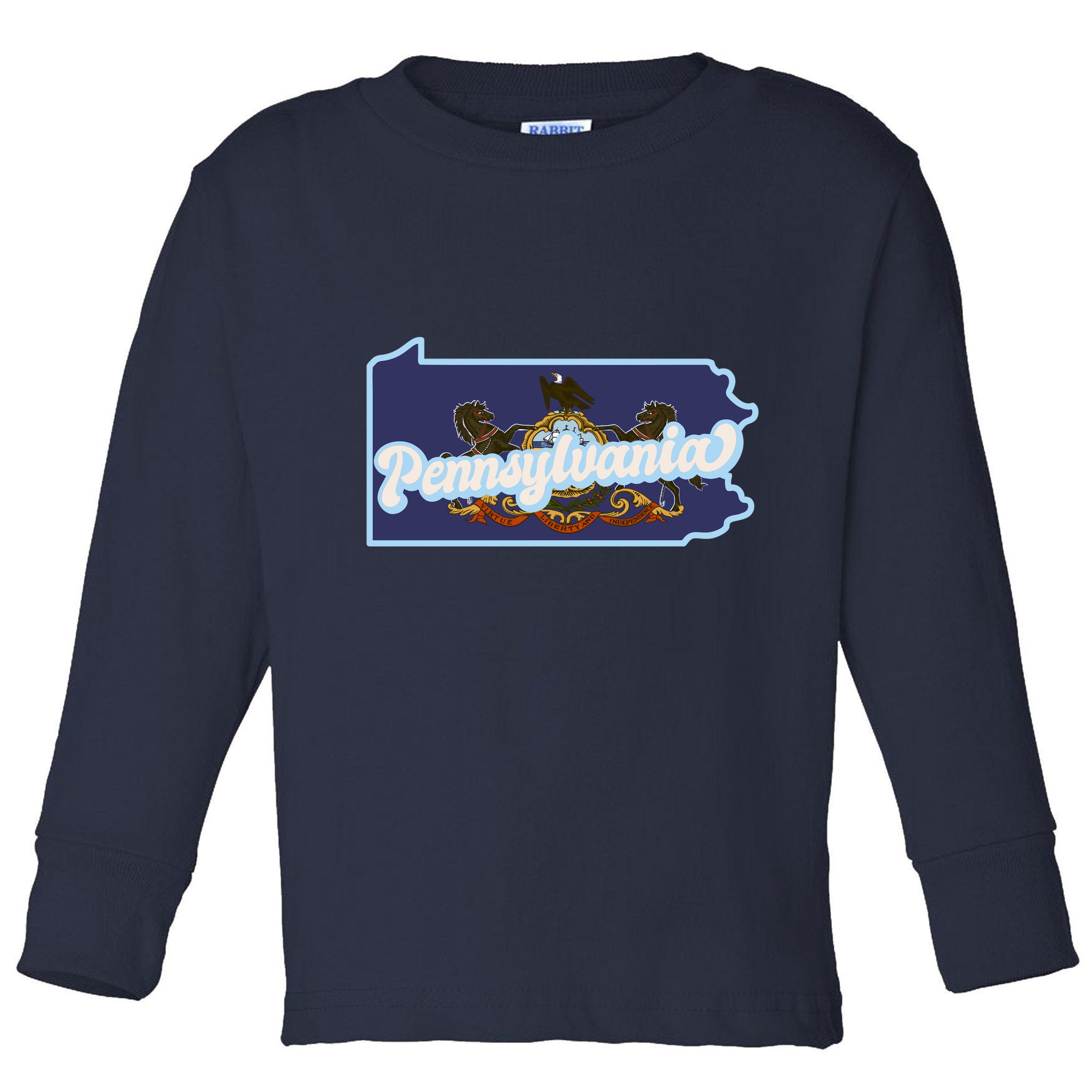 Pennsylvania Vintage State Flag Logo Toddler Long Sleeve Shirt