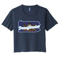 Pennsylvania Vintage State Flag Logo Women's Crop Top Tee