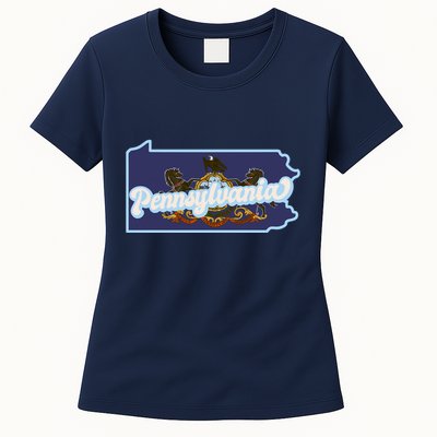 Pennsylvania Vintage State Flag Logo Womens T-Shirt