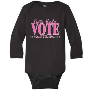 Pretty Vote Stroll To The Polls Voting Design Baby Long Sleeve Bodysuit