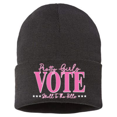 Pretty Vote Stroll To The Polls Voting Design Sustainable Knit Beanie