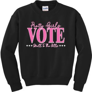 Pretty Vote Stroll To The Polls Voting Design Kids Sweatshirt