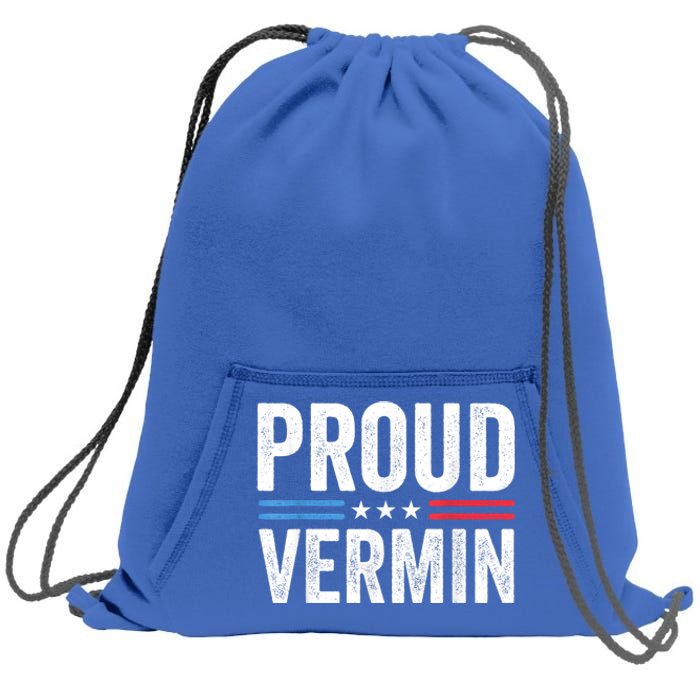 Proud Vermin Simple Word Text Only Vintage Distress Sweatshirt Cinch Pack Bag