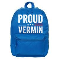 Proud Vermin Simple Word Text Only Vintage Distress 16 in Basic Backpack