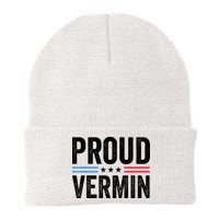 Proud Vermin Simple Word Text Only Vintage Distress Knit Cap Winter Beanie