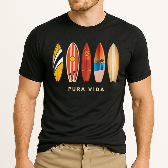 Pura Vida Surfboards Costa Rica Surfing Cooling Performance Crew T-Shirt