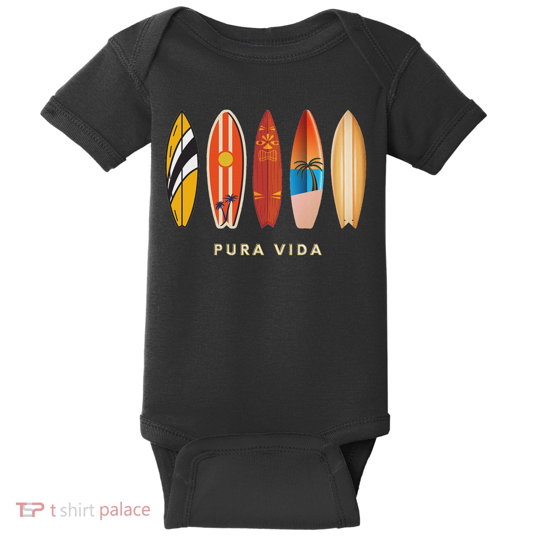 Pura Vida Surfboards Costa Rica Surfing Baby Bodysuit