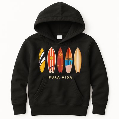 Pura Vida Surfboards Costa Rica Surfing Kids Hoodie