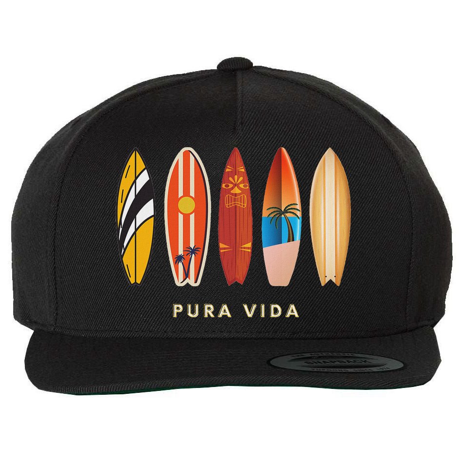 Pura Vida Surfboards Costa Rica Surfing Wool Snapback Cap
