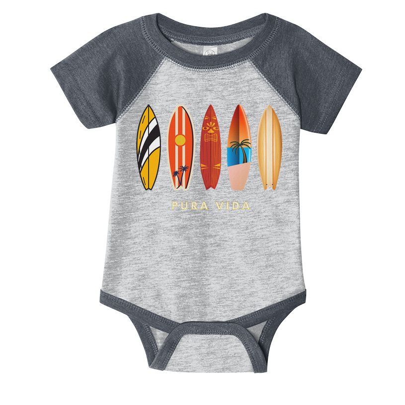 Pura Vida Surfboards Costa Rica Surfing Infant Baby Jersey Bodysuit