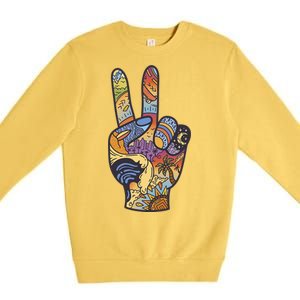 Paradise Vacation Travel Peace Sign Premium Crewneck Sweatshirt