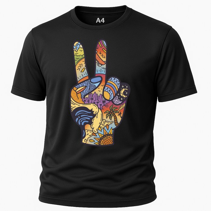 Paradise Vacation Travel Peace Sign Performance Shirt
