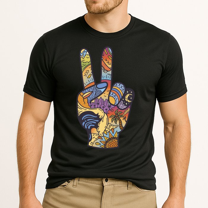 Paradise Vacation Travel Peace Sign Performance Shirt