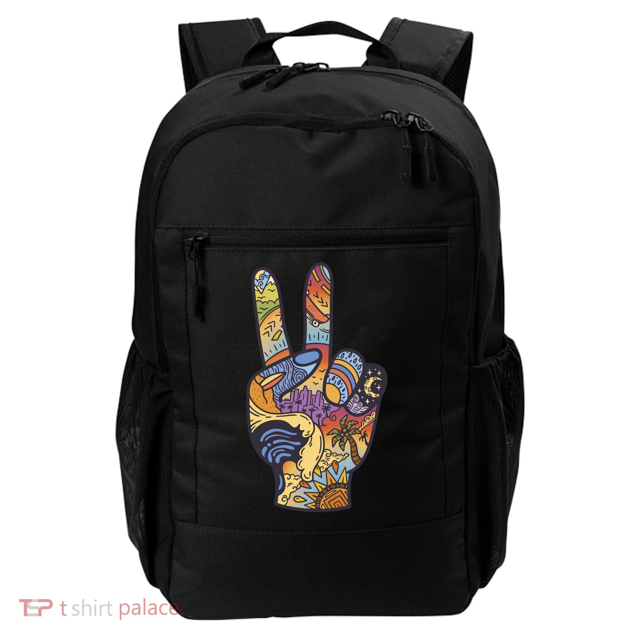 Paradise Vacation Travel Peace Sign Daily Commute Backpack