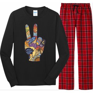 Paradise Vacation Travel Peace Sign Long Sleeve Pajama Set