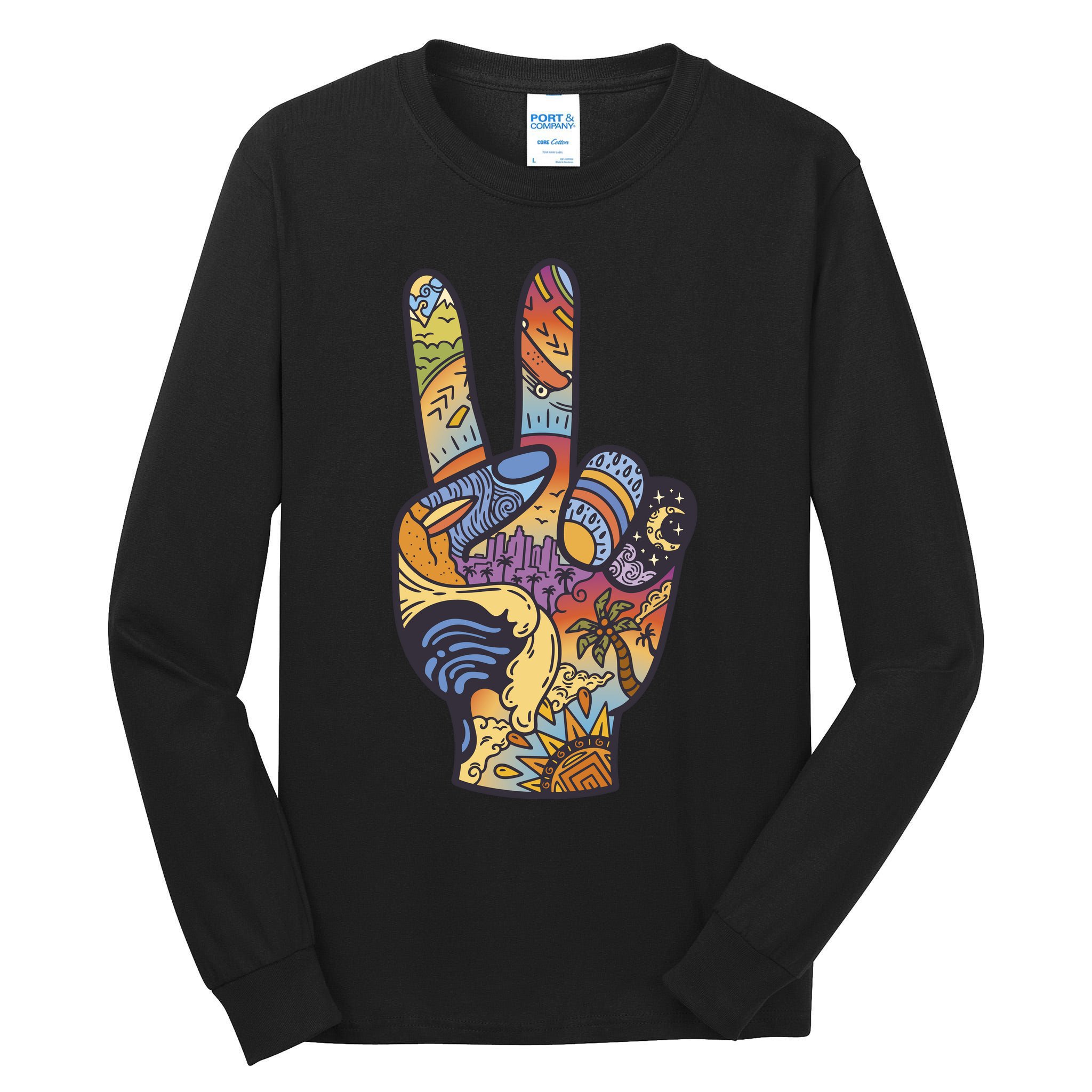 Paradise Vacation Travel Peace Sign Tall Long Sleeve T-Shirt