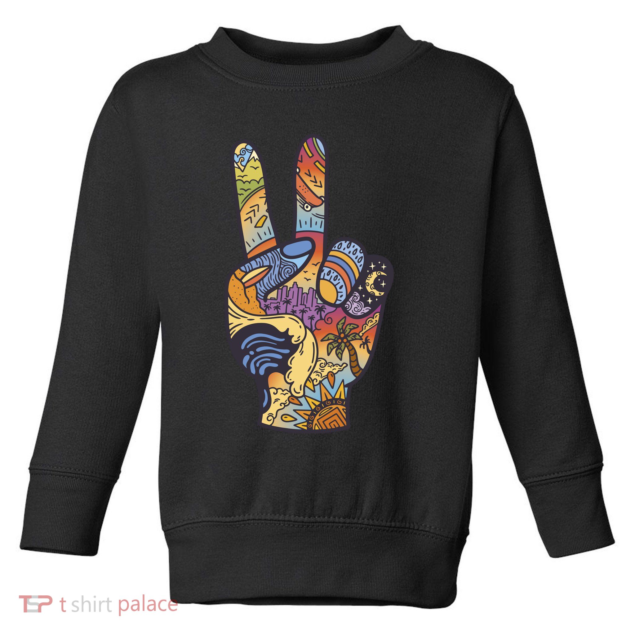 Paradise Vacation Travel Peace Sign Toddler Sweatshirt