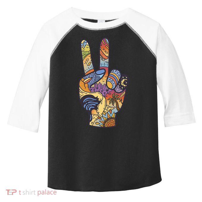 Paradise Vacation Travel Peace Sign Toddler Fine Jersey T-Shirt