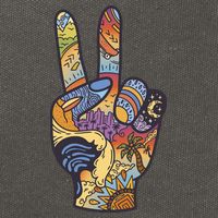 Paradise Vacation Travel Peace Sign Cotton Canvas Backpack
