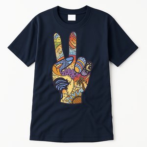 Paradise Vacation Travel Peace Sign Tall T-Shirt