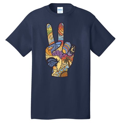 Paradise Vacation Travel Peace Sign Tall T-Shirt