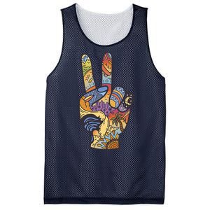 Paradise Vacation Travel Peace Sign Mesh Reversible Basketball Jersey Tank