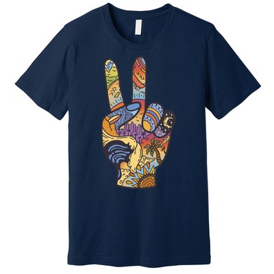 Paradise Vacation Travel Peace Sign Premium T-Shirt