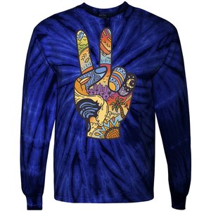 Paradise Vacation Travel Peace Sign Tie-Dye Long Sleeve Shirt