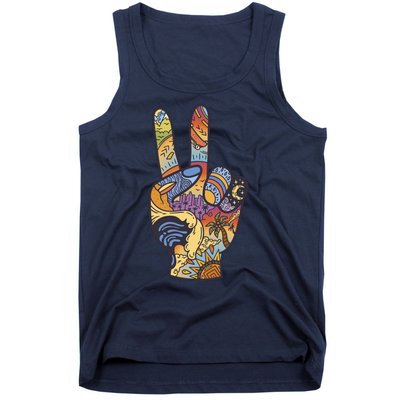 Paradise Vacation Travel Peace Sign Tank Top