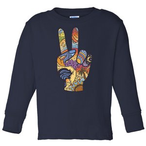 Paradise Vacation Travel Peace Sign Toddler Long Sleeve Shirt