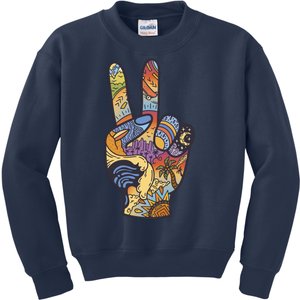 Paradise Vacation Travel Peace Sign Kids Sweatshirt