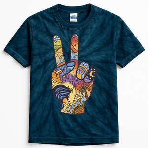 Paradise Vacation Travel Peace Sign Kids Tie-Dye T-Shirt