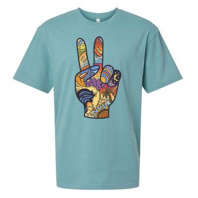 Paradise Vacation Travel Peace Sign Sueded Cloud Jersey T-Shirt