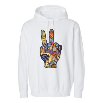 Paradise Vacation Travel Peace Sign Garment-Dyed Fleece Hoodie