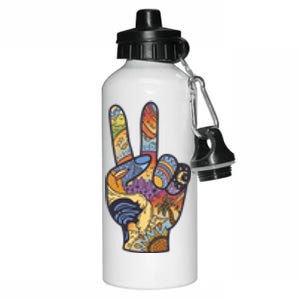 Paradise Vacation Travel Peace Sign Aluminum Water Bottle