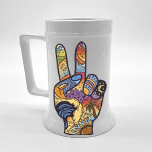 Paradise Vacation Travel Peace Sign Beer Stein