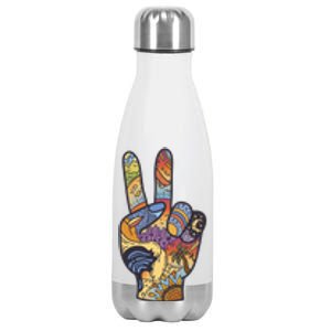 Paradise Vacation Travel Peace Sign Stainless Steel Insulated Water Bottle