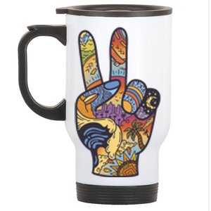 Paradise Vacation Travel Peace Sign Stainless Steel Travel Mug