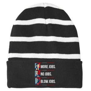 Presidents Vote Trump Anti Biden Obama Clinton Funny Choice Striped Beanie with Solid Band