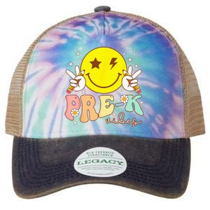 PreK Vibes Team Retro Smile Face First Day Of School Legacy Tie Dye Trucker Hat