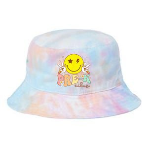 PreK Vibes Team Retro Smile Face First Day Of School Tie Dye Newport Bucket Hat