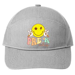 PreK Vibes Team Retro Smile Face First Day Of School 7-Panel Snapback Hat