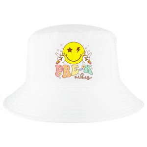 PreK Vibes Team Retro Smile Face First Day Of School Cool Comfort Performance Bucket Hat